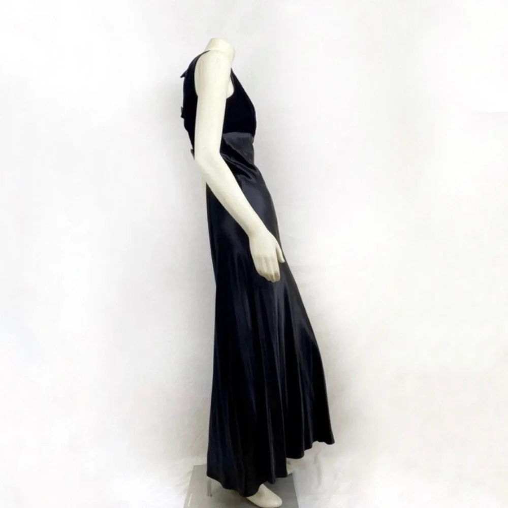 Vintage 90s Maxi Black black Fitted dress size S - Picture 3 of 7